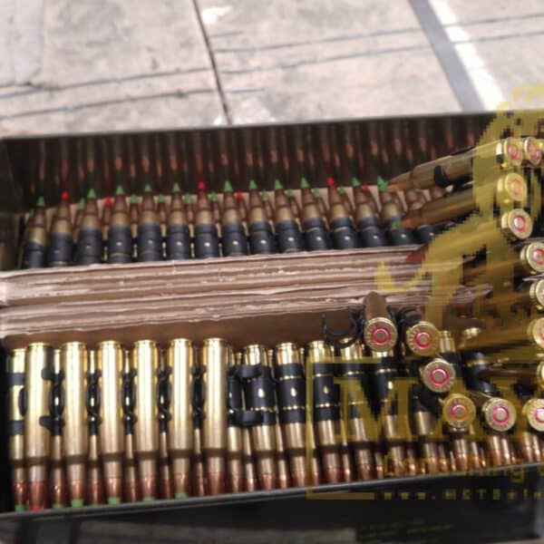 5.56x45 4+1 linked M855 Ball/M856 tracer ammunition on M27 links for sale.