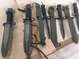US M7 bayonets with M8A1 scabbards