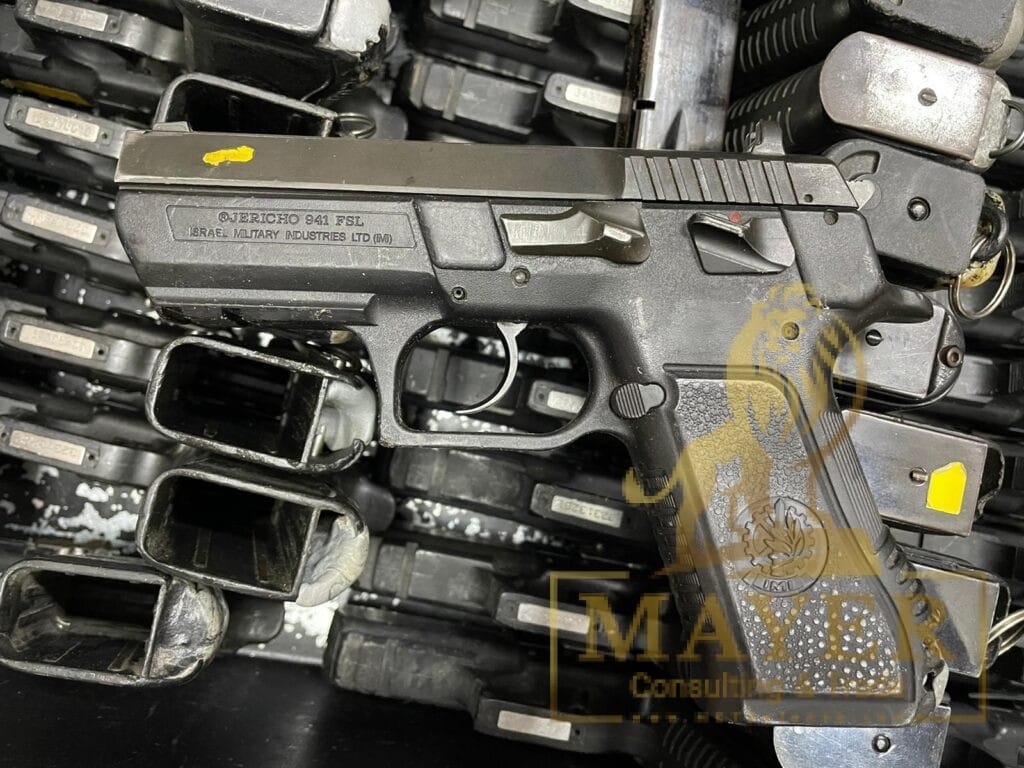 IMI Jericho 941 FSL surplus pistols with polymer frame.